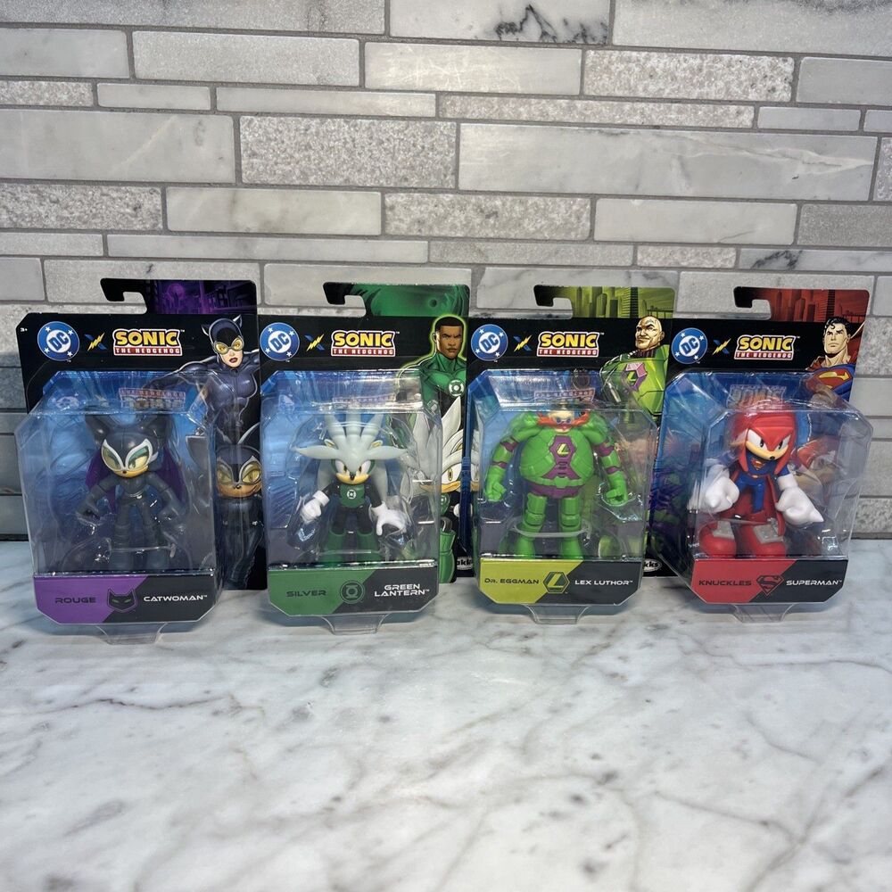 Jakks Pacific Sonic the Hedgehog x DC Crossover 2.5" Figures Set Of 4 Knuckles..